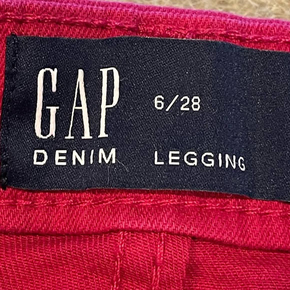 NWT GAP Midrise Super Skinny Denim Leggings in Cranberry Size 6/28 - Picture 10 of 11